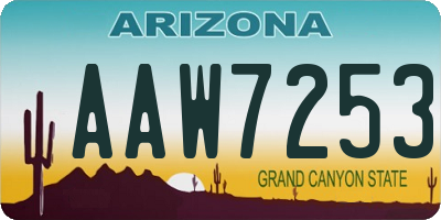 AZ license plate AAW7253