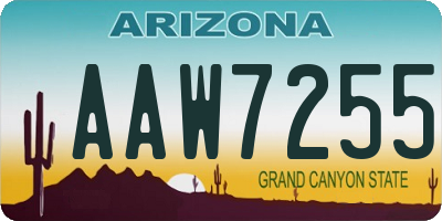 AZ license plate AAW7255