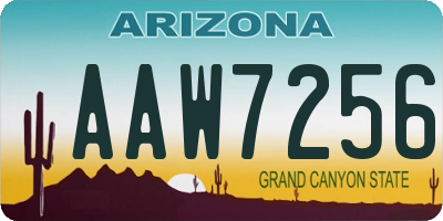 AZ license plate AAW7256