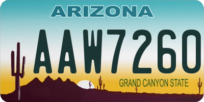 AZ license plate AAW7260
