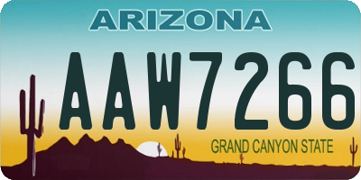 AZ license plate AAW7266