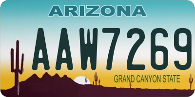 AZ license plate AAW7269