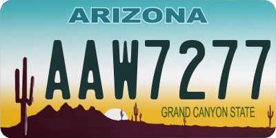 AZ license plate AAW7277