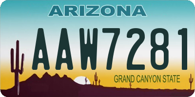 AZ license plate AAW7281