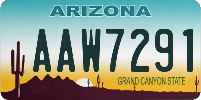 AZ license plate AAW7291