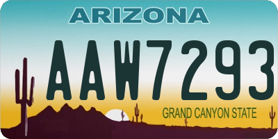 AZ license plate AAW7293