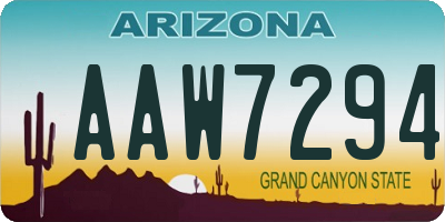 AZ license plate AAW7294