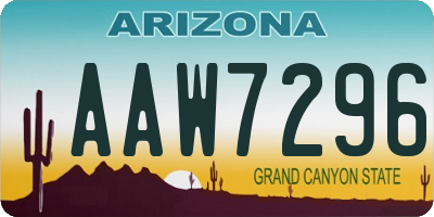 AZ license plate AAW7296