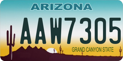 AZ license plate AAW7305