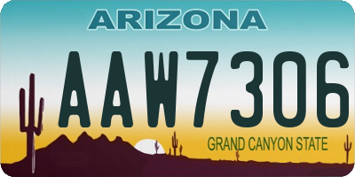 AZ license plate AAW7306