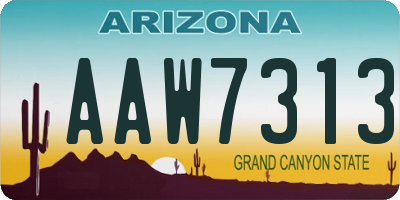 AZ license plate AAW7313