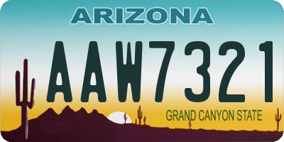 AZ license plate AAW7321