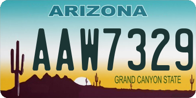 AZ license plate AAW7329