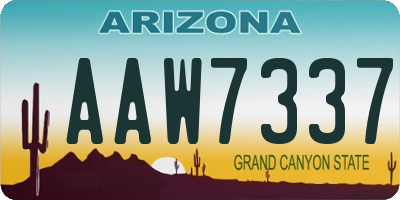 AZ license plate AAW7337