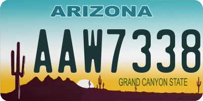 AZ license plate AAW7338