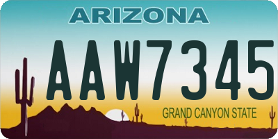 AZ license plate AAW7345