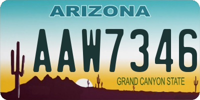 AZ license plate AAW7346