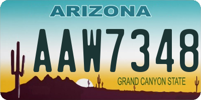 AZ license plate AAW7348