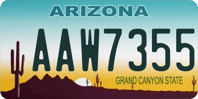 AZ license plate AAW7355