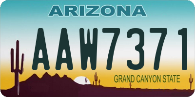 AZ license plate AAW7371