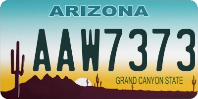 AZ license plate AAW7373