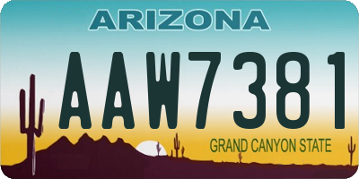 AZ license plate AAW7381