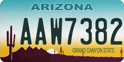 AZ license plate AAW7382