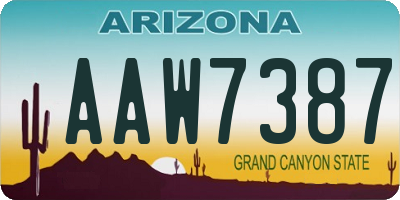 AZ license plate AAW7387