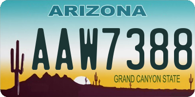 AZ license plate AAW7388