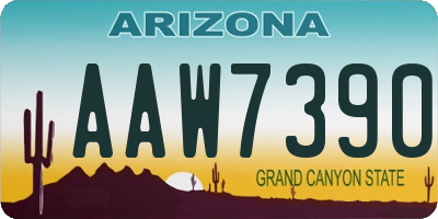AZ license plate AAW7390