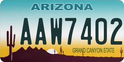 AZ license plate AAW7402