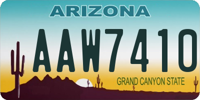 AZ license plate AAW7410
