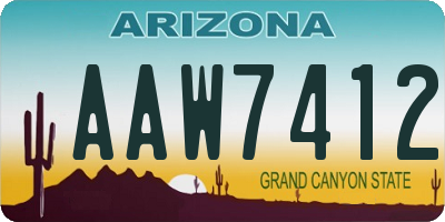AZ license plate AAW7412
