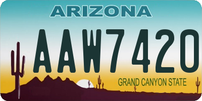 AZ license plate AAW7420