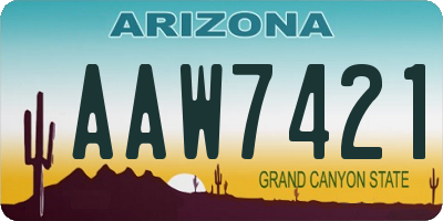 AZ license plate AAW7421