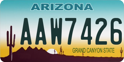 AZ license plate AAW7426
