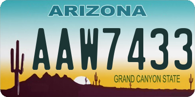 AZ license plate AAW7433