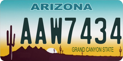 AZ license plate AAW7434