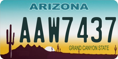 AZ license plate AAW7437