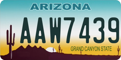 AZ license plate AAW7439