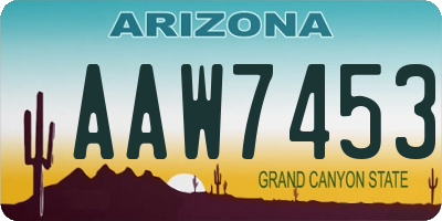 AZ license plate AAW7453