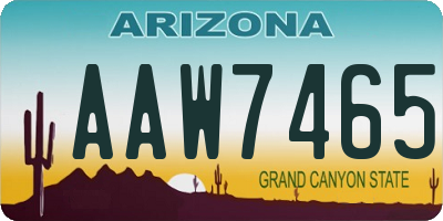 AZ license plate AAW7465