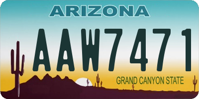 AZ license plate AAW7471