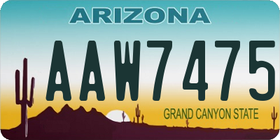 AZ license plate AAW7475