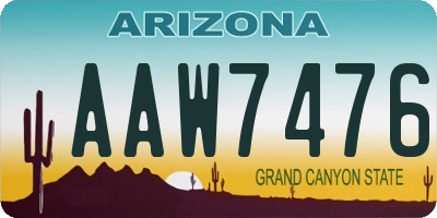 AZ license plate AAW7476
