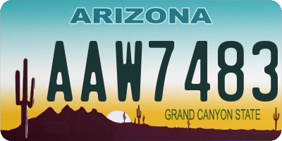 AZ license plate AAW7483