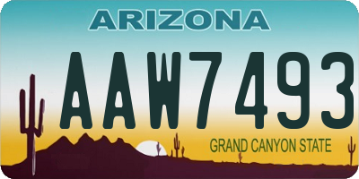 AZ license plate AAW7493