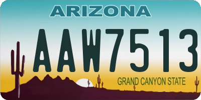 AZ license plate AAW7513