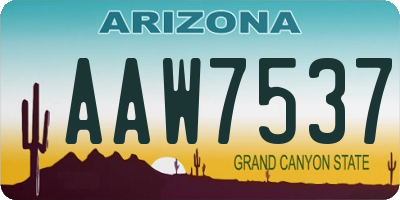 AZ license plate AAW7537
