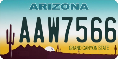 AZ license plate AAW7566